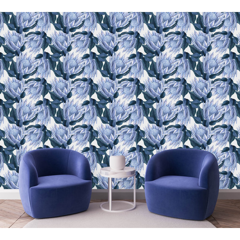 Peel & Stick Floral Tile, 2.08' W x 10.42' L