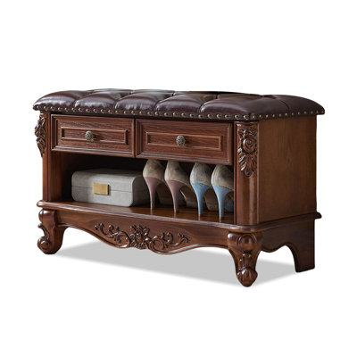 Brown Upholstered Bench