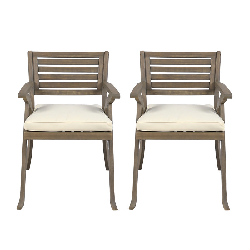 Chaise de patio avec coussin Brizio, Gris