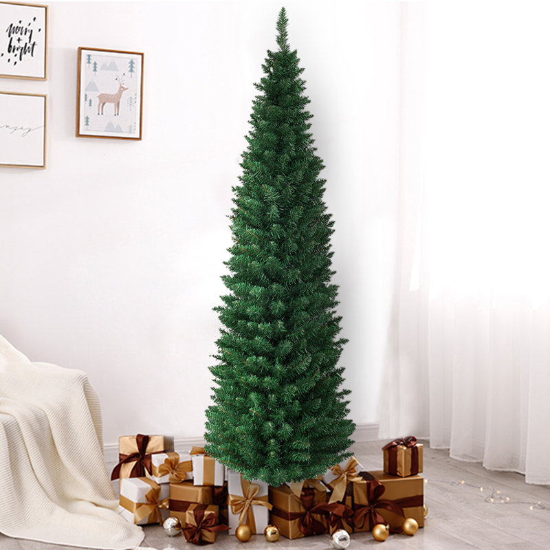 Sapin de Noël vert élancé, H 6 pi