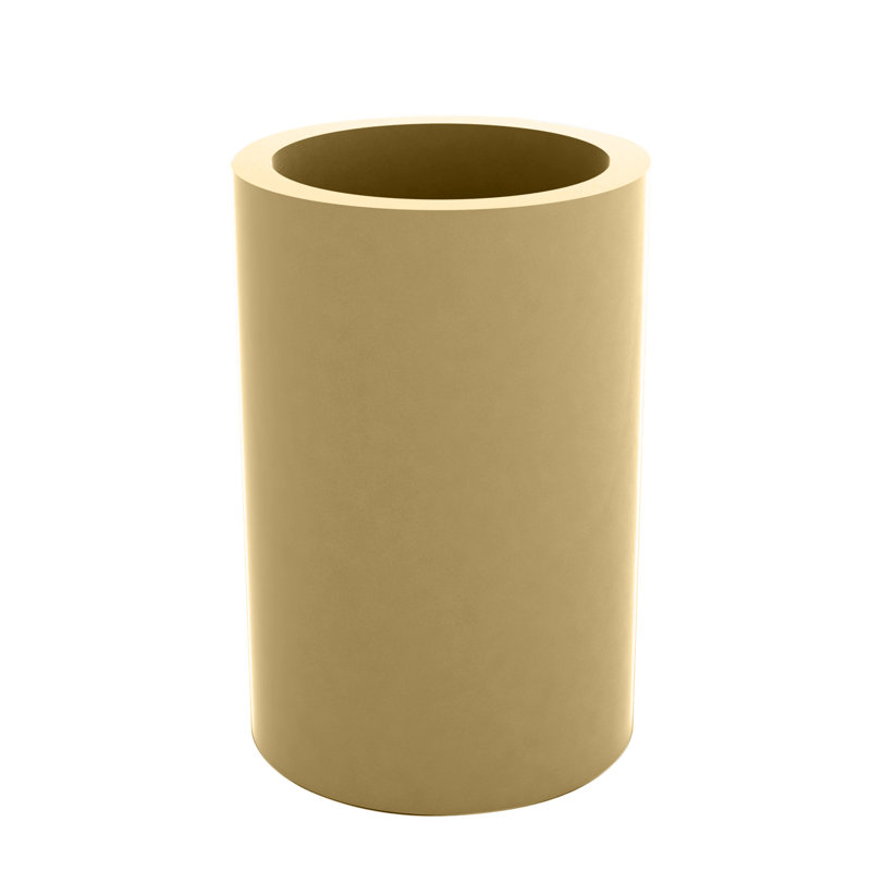 Cilindro Resin Pot Planter, White, 11" H x 5.5" W x 5.5" D