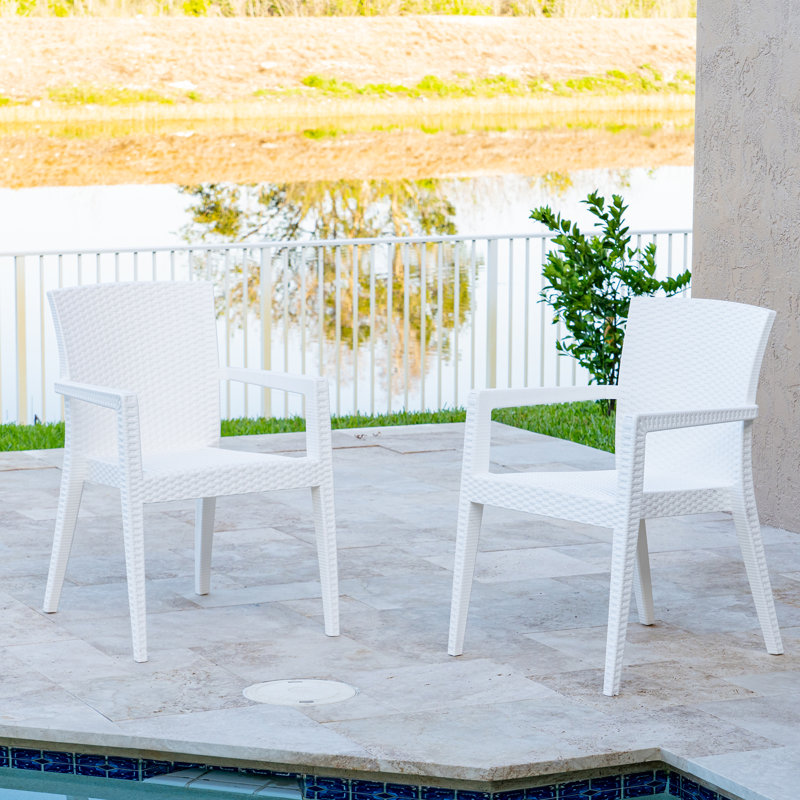 Montana Outdoor Stacking Dining Armchair, White