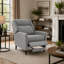Fauteuil inclinable avec dossier haut et pieds fuselés Cien, tissu gris-130622726