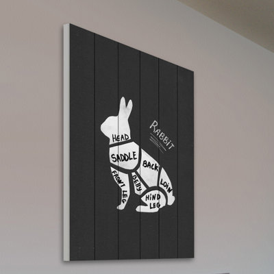 « lapin formation », reproduction d’art sur bois blanc