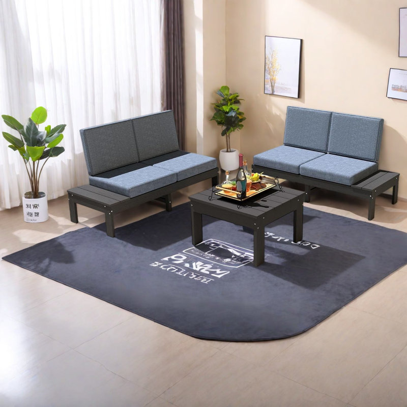 Modular Sectionals, HDPE 3 Piece Modern Patio Set for Outdoor Entertaining