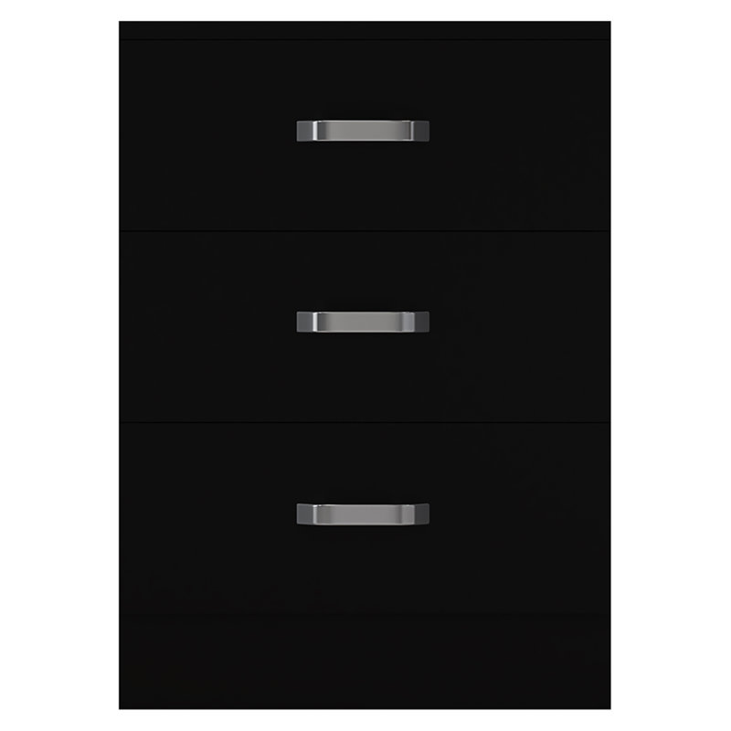 Lycinda 3-Drawer Chest of Drawers, Black