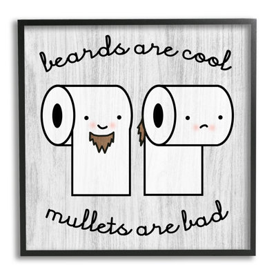 " Beards Vs. Mullets Toilet Paper Bathroom Humor Expression " by Daphne Polselli
