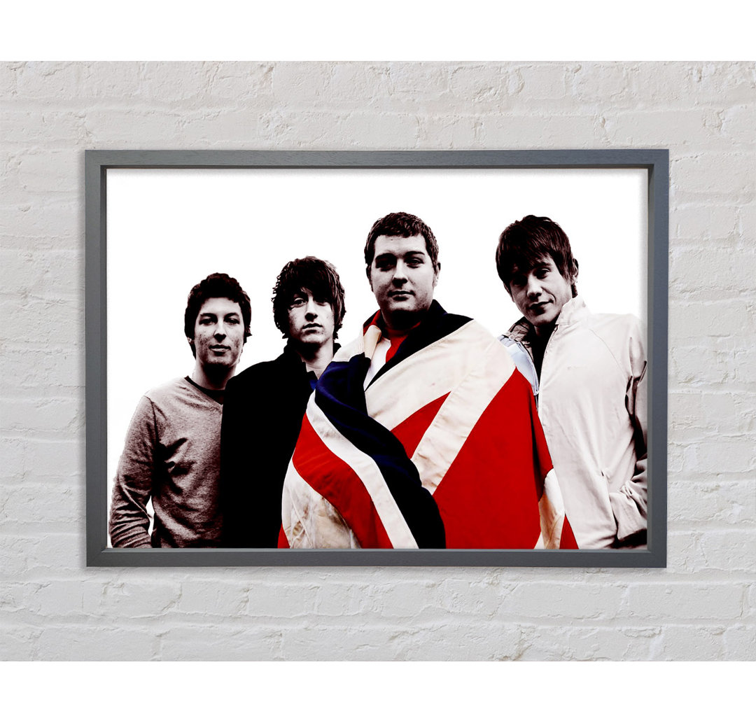 Arctic Monkeys Britische Flagge B N W - Einzelner Bilderrahmen Kunstdrucke auf Leinwand