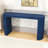 Curved Design Console Table With Unique Vertical Stripe Design-826084485