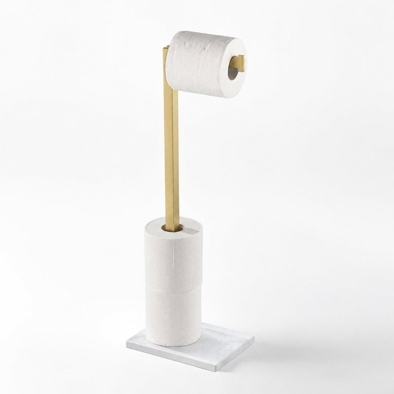 Porte-papier hygiénique sur pied, Or brossé