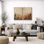 «Cactus Desert Brown Sun Rays Southwest Landscape», reproduction d'art sur toile encadrée 2 pièces-91069164-91069162