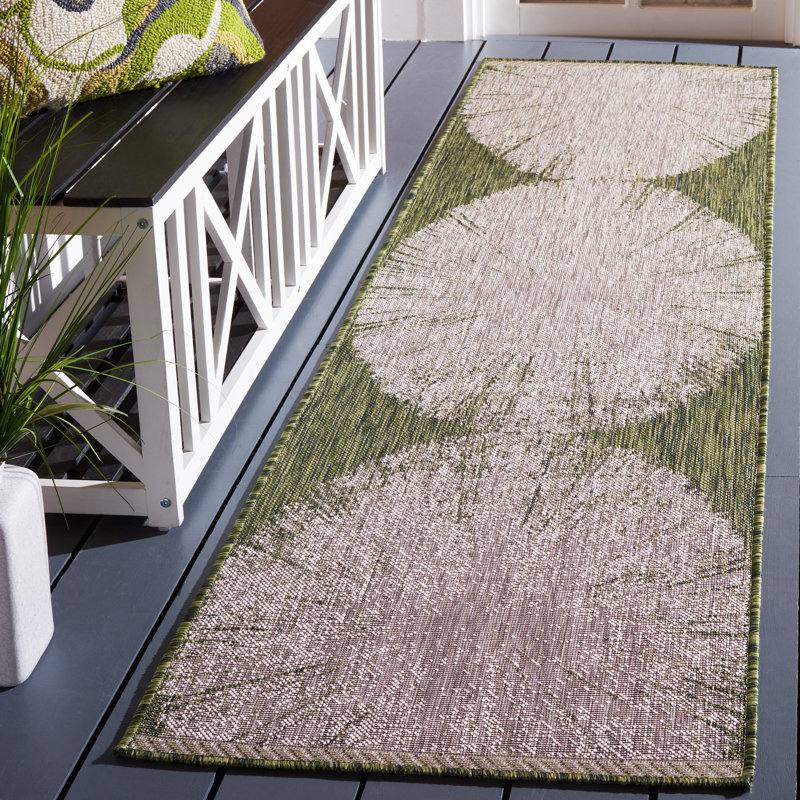 Tapis intérieur / extérieur Damini Performance Abstract, Tapis de couloir 2 pi 3 po x 8 pi