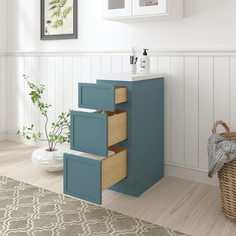 Base de meuble-lavabo simple 12 po seulement, Bleu sarcelle