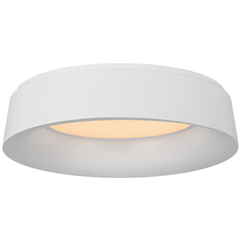 Barbara Barry Halo Flush Mount, Matte White, 4.25" H x 11.25" W x 11.25" D