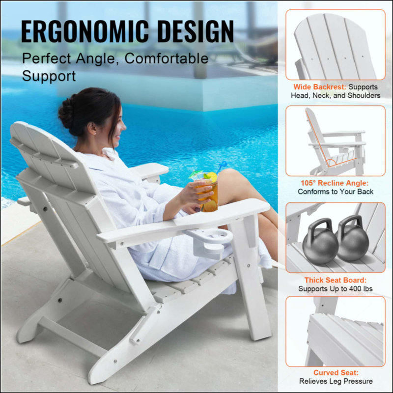 Chaise en plastique, ensemble de 2 foyers pliables toutes saisons