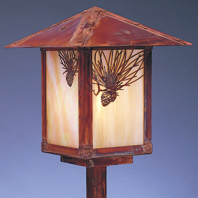 Evergreen 1 - Light Lantern Head, Pine needle, Raw Copper, Gold White Iridescent