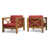 Teak Frame / Red Cushion