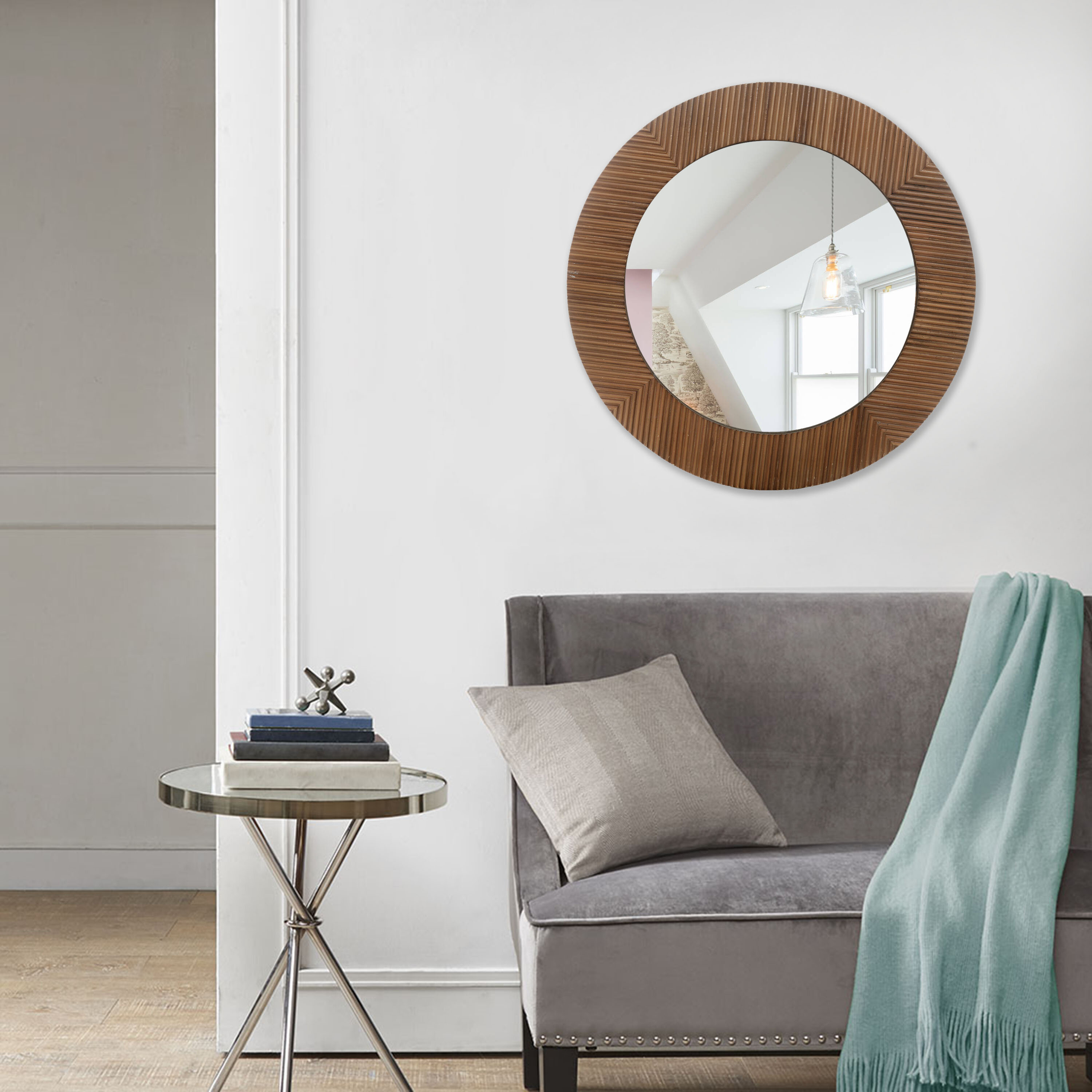 Red Barrel Studio® Baku Wood Flat Wall Mirror & Reviews | Wayfair