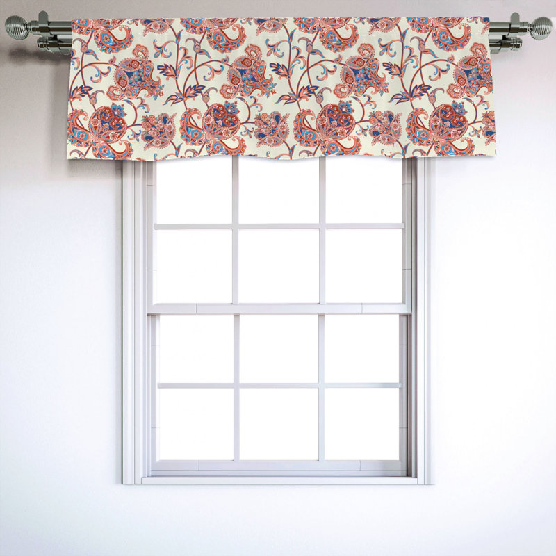 Sateen Floral Ruffled Window Valance