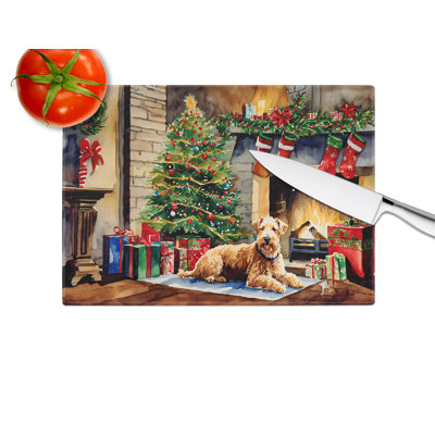 Grande planche à découper en verre Lakeland Terrier Cozy Christmas