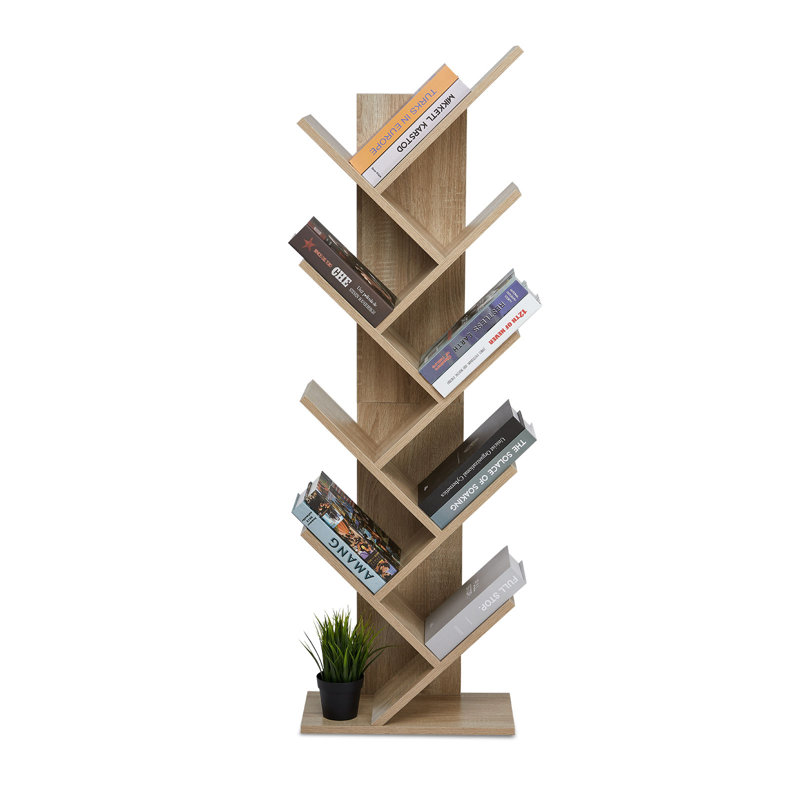 Troy 127cm H x 40cm W Geometric Bookcase, Nature