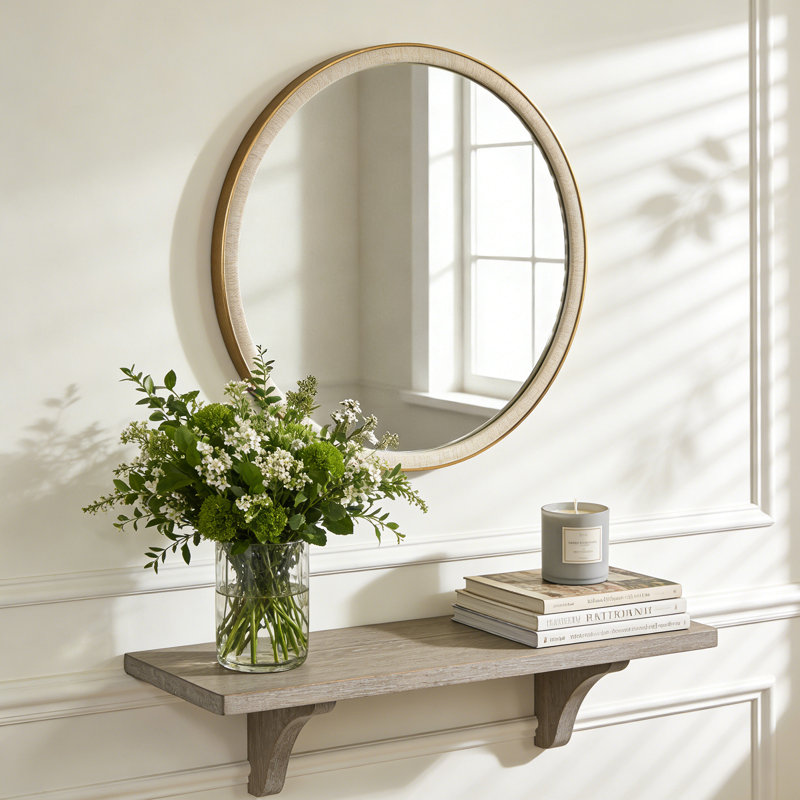Miroir mural rond, 24 po x 24 po, White