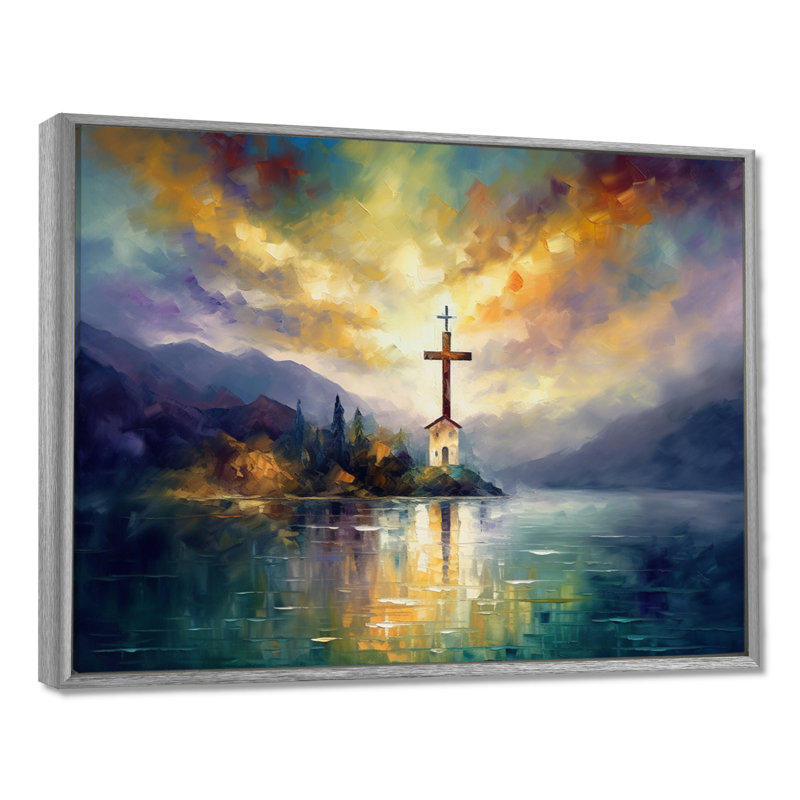 Reproduction d'art sur toile Arnfried, H 16 po x l 32 po x P 1 po, Encadrement argenté