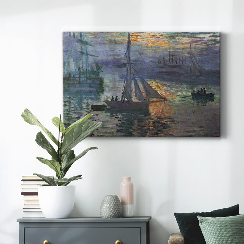Toile tendue Sunrise at Sea par Monet-Gallery, H 40 po x l 60 po