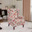 Fauteuil d'appoint à oreilles avec pieds en bois massif Floral