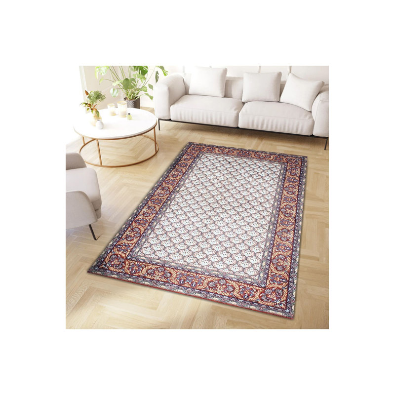 Tapis décoratif lavable à la machine multicolore, Rectangle 3 pi 3 po x 4 pi 11 po