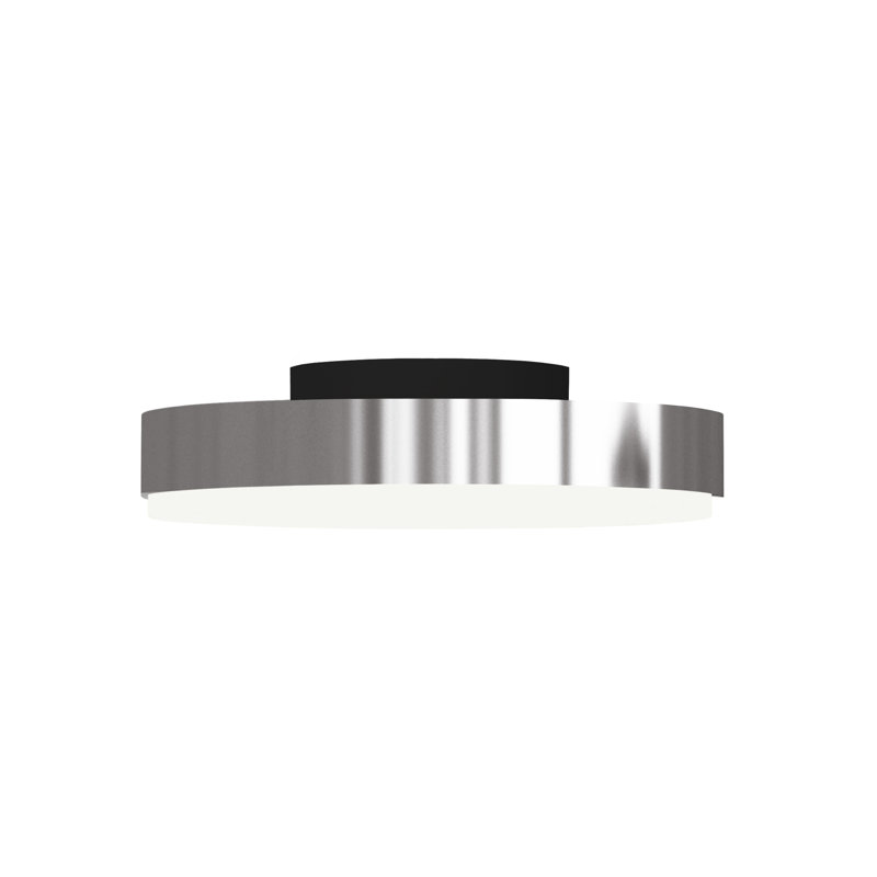 Discus Ceiling Lamp, Matte Black, Polished Nickel