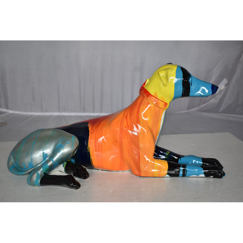 Statue de lévrier Hapeville moderne en résine Taille: 19 po x 9 po x H 12 po