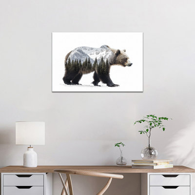Ours, art mural, montagnes, forêt, ours, affiche, faune, impressions sur toile, animaux modernes, art mural, peinture pour salon, chambre, bureau, décoration intérieure