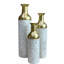Grand vase de sol décoratif en métal émaillé, lot de 3