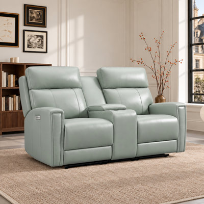 Causeuse inclinable en cuir véritable Ruddie