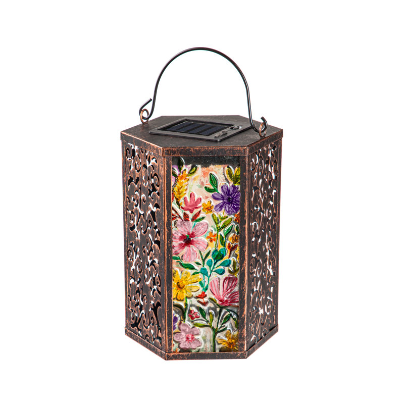 8.27'' Solar Powered Integrated LED Cylinder Lantern