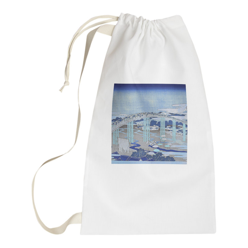 Sac à linge Japanese Bridge, Grand (H 76,5 po x l 29,5 po x 1,5 po), bleu
