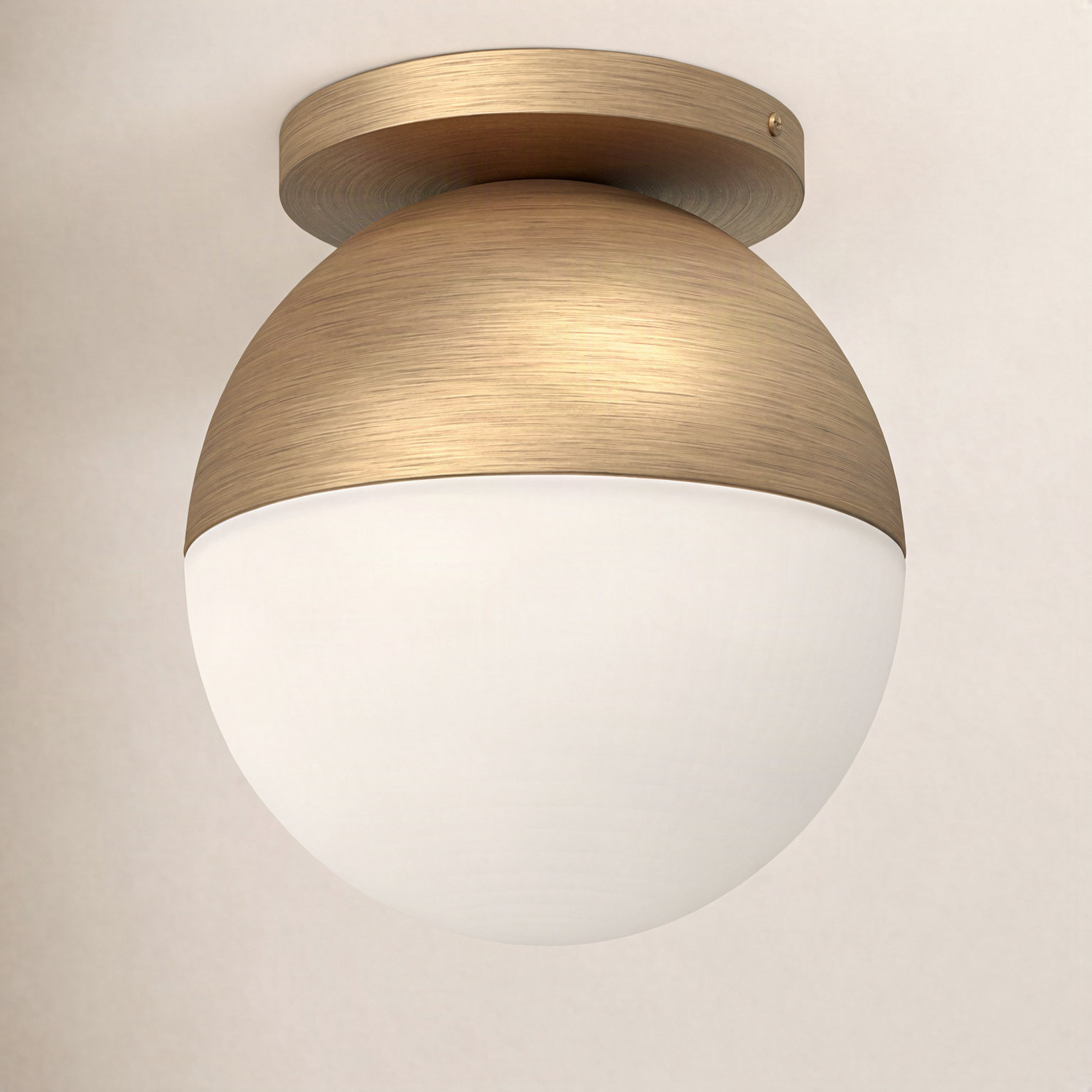 Monae Single Light Glass Flush Mount, Brushed Gold, 10.75" H x 9.88" W x 9.88" D