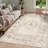 French Floral Area Rug 5 × 7 Ft for Bedroom, Cream Pink