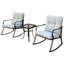 Ensemble de chaise à bascule et chaise basse blanc cassé-129694841