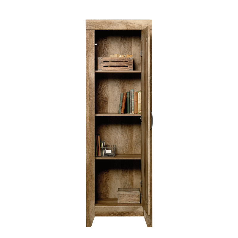 Armoire de rangement étroite en bois d'ingénierie rustique, brun