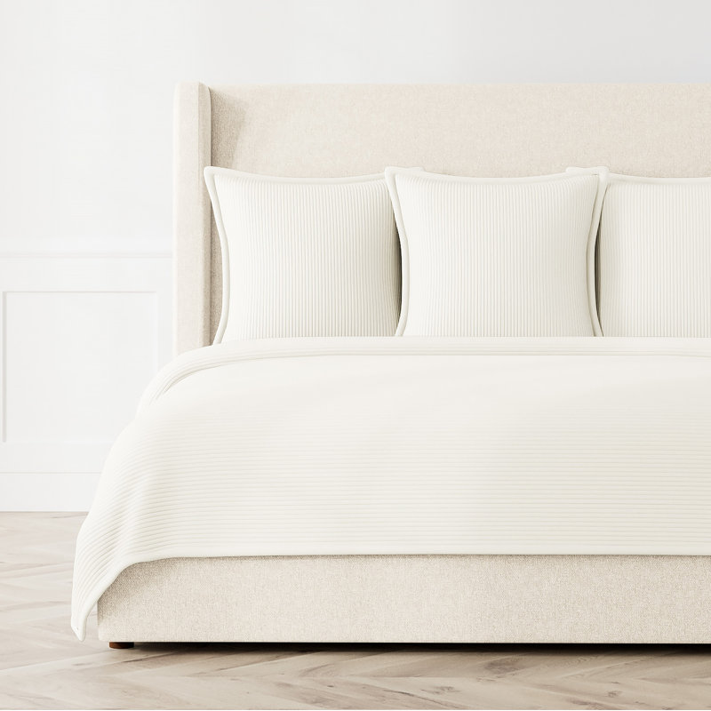 Linea Coverlet, King Coverlet + 3 Euro Shams, Ivory