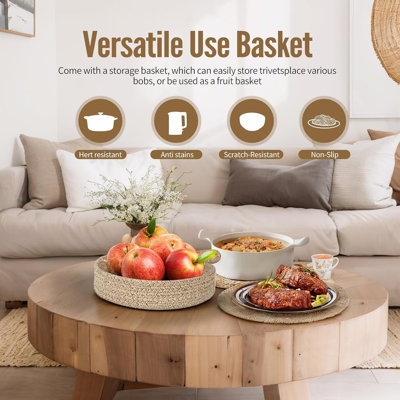 6-Pack 8-Inch Cotton Trivets for Hot Dishes & Pots