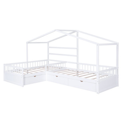 Twin Size House Platform Bed With Three Storage Drawers -  Harper Orchard, 035EB3DCF7124170967E4C858A7FF8A6