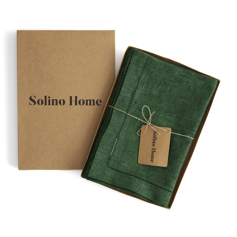 Milan - 100% Pure Linen Dinner Napkins, Forest Green