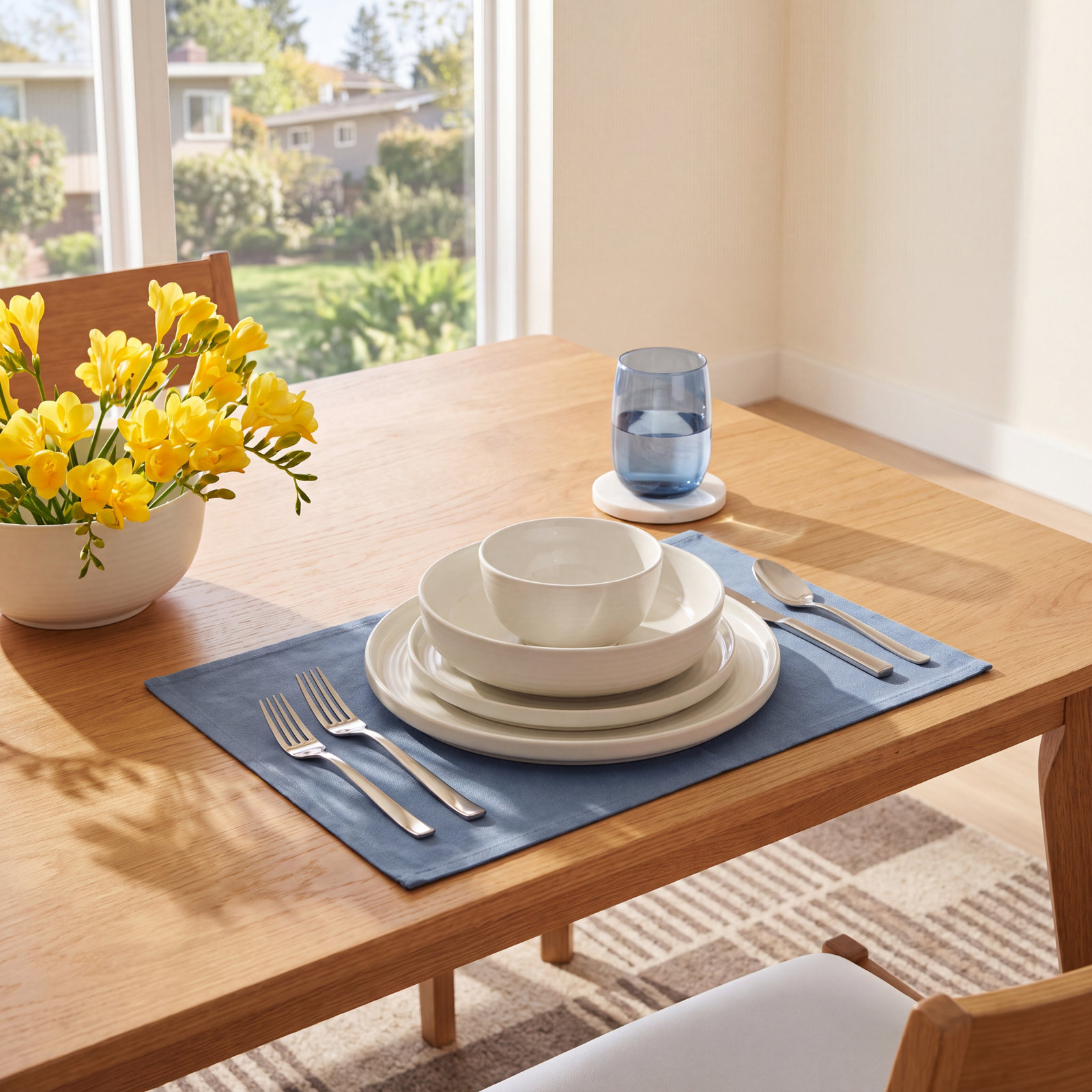 Essential Stoneware Dinnerware Set, Bone