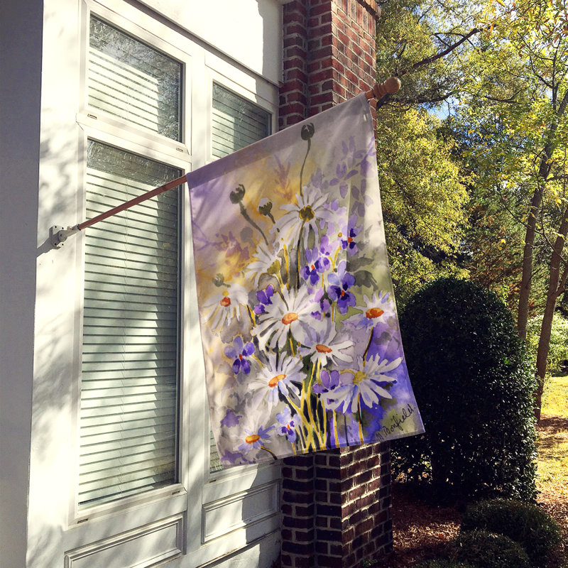 Drapeau de jardin à 2 faces Federal Daisies par Maureen Bonfield, H 40 po x l 28 po