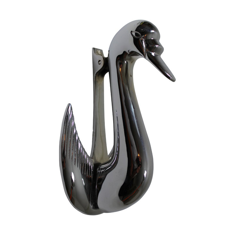 Victorian Swan Door Knocker, Chrome