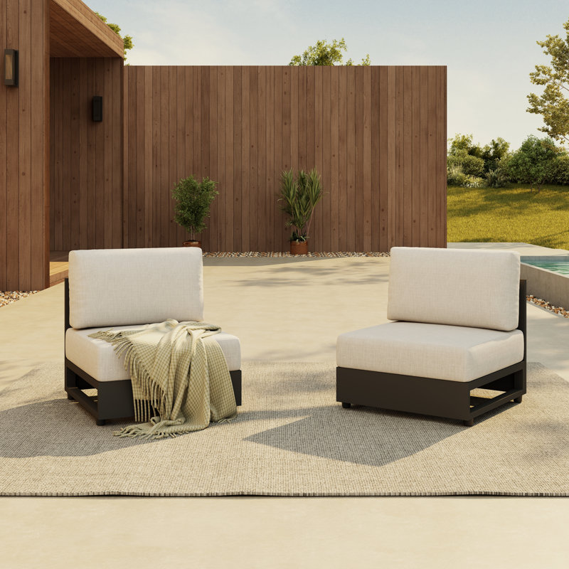 Chaise d'extérieur 2 pièces avec coussin Zachery