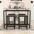 Pipkin 5-Piece Dining Set, Rectangular Table with Steel Frame and Four Stools for Small Space-310902266-310902267